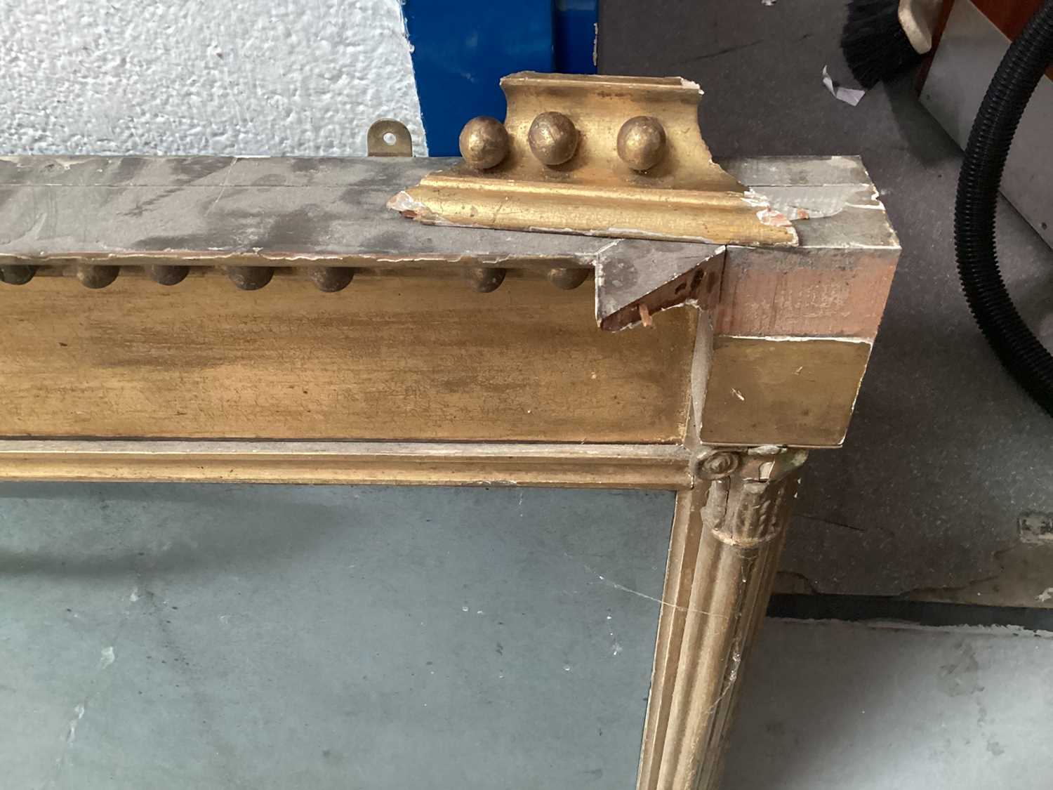 Early Victorian gilt framed overmantel mirror with ball and pillar borders - Image 2 of 11