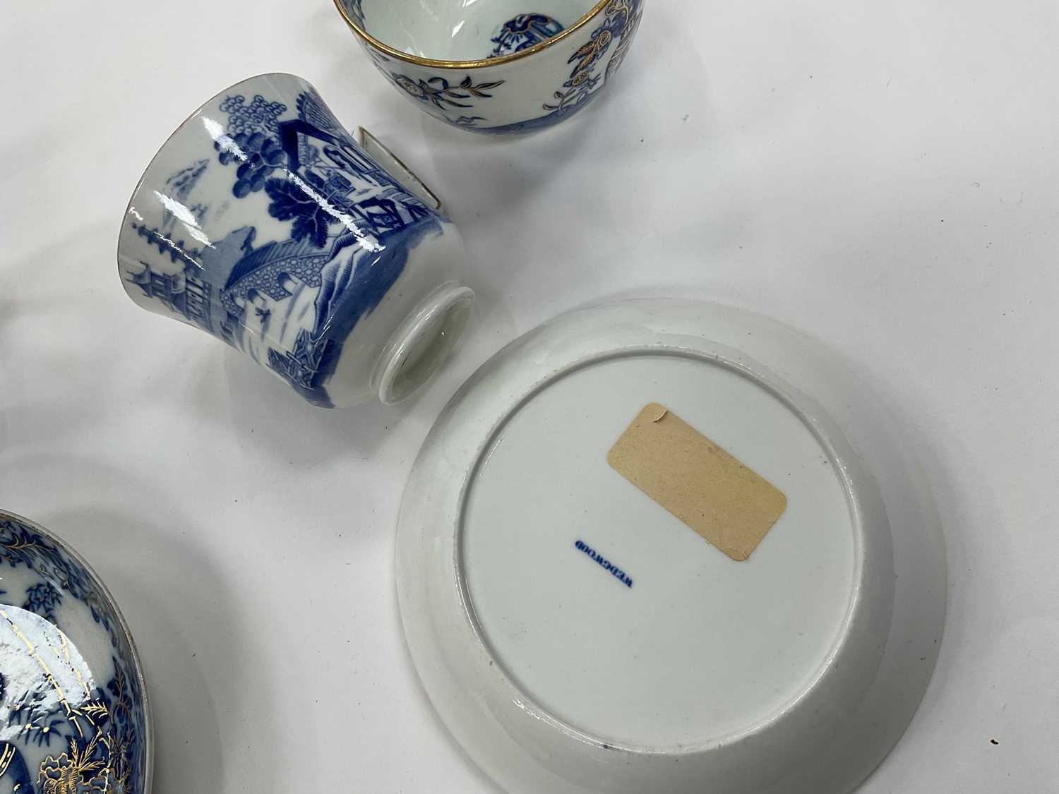 Wedgwood blue printed coffee cup and saucer, and another blue printed trio - Image 5 of 6