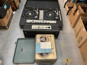 D.J. Electronics Limited Disco MKIII decks, disc master power amplifier and a reel to reel tape play