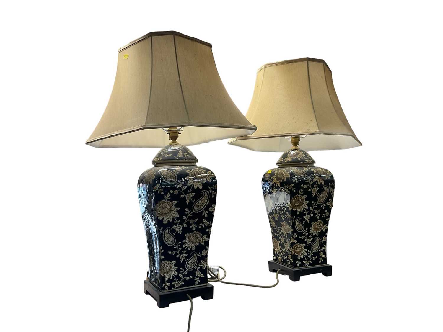 Pair of table lamps with shades