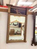 Gilt pier mirror with Onega style painted frieze