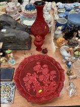 Group of Chinese cinnabar Lacquer items
