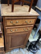 18th century style oak and crossbanded side cabinet