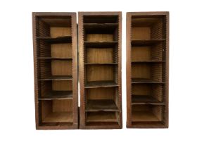 Set of three mahogany filing boxes