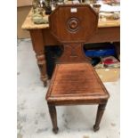 Regency mahogany hall chair