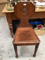 Regency mahogany hall chair