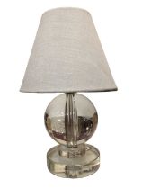 Glass spherical table lamp with shade