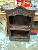 19th century French walnut hanging open cupboard