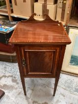 Edwardian mahogany bedside cupboard and another bedside cupboard