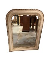 Contemporary wall mirror in cream frame by Morris Mirrors, 60cm wide, 80cm high
