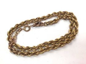 9ct gold rope twist necklace