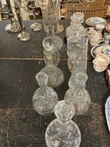 Group of cut glass decanters