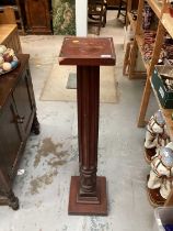 Mahogany torchere with fluted column