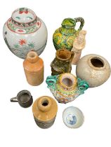 Small group of China, including Castle Hedingham jug, Chinese ceramics and sundries