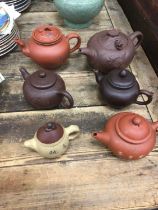 Group of Chinese Yixing teapots