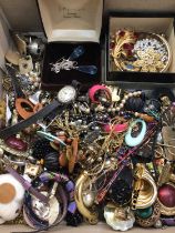 Group of vintage costume jewellery, wristwatches and bijouterie