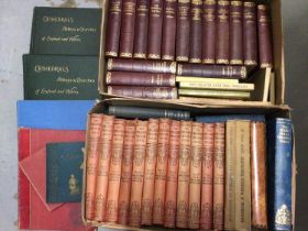 Two boxes of antiquarian books including Dickens, The Children's Treasure House, Cathedrals, Abbeys