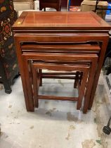 Chinese hardwood nest of four occasional tables