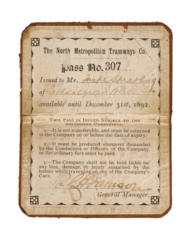 Of Jack the Ripper interest: An 1892 tram ticket for Inspector Spratling, investigator on the Ripper - Image 3 of 3