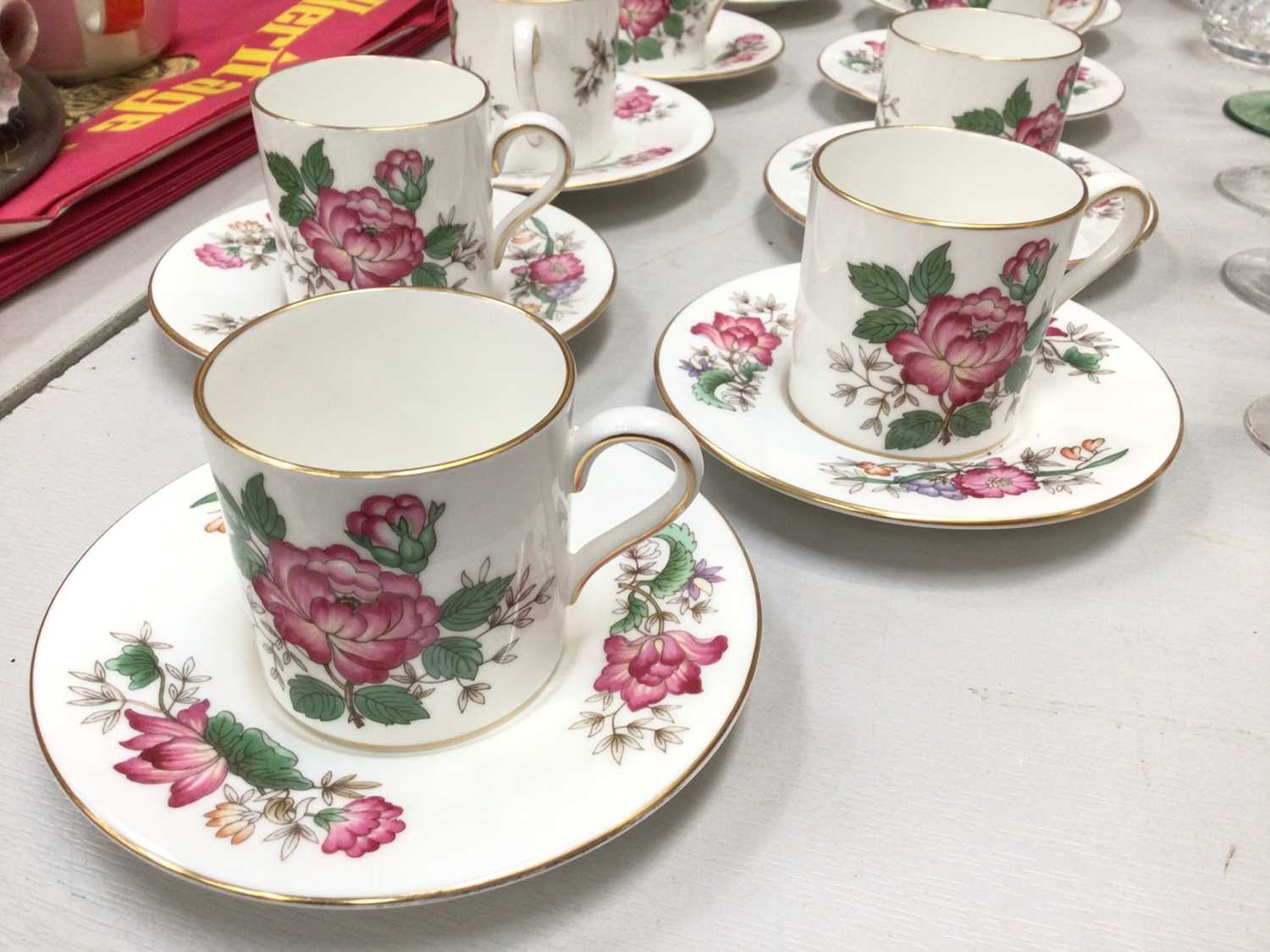 Wedgwood Charnwood coffee set comprising of nine coffee cups and saucers, a sugar bowl, a cream jug - Image 2 of 4