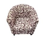 Contemporary upholstered tub chair on square taper front legs