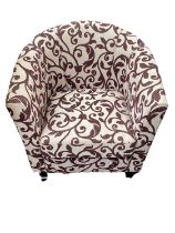 Contemporary upholstered tub chair on square taper front legs