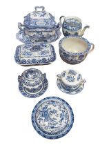 Group of 19th century blue and white transfer printed china