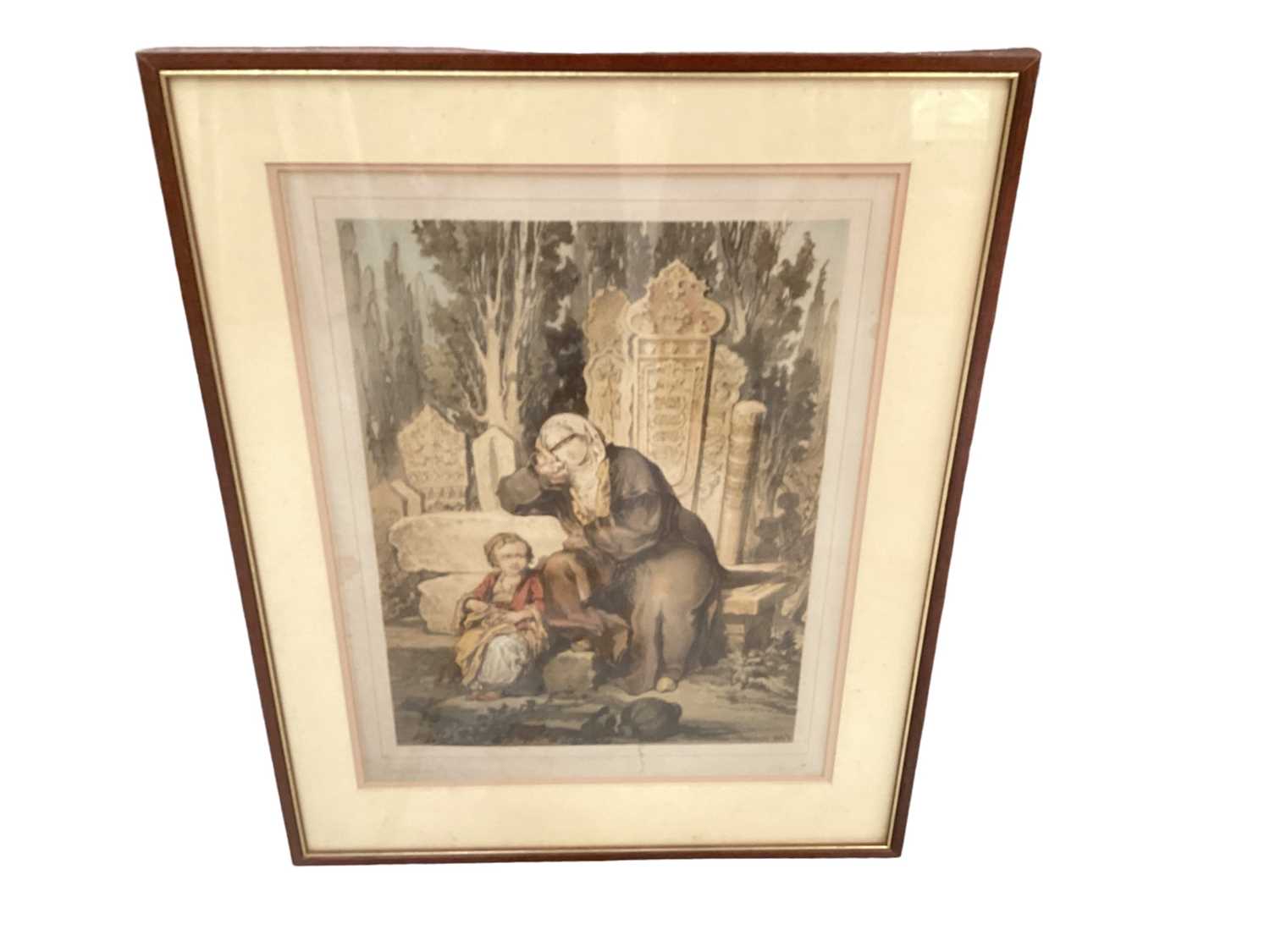 Group of four French coloured lithographs - Orientalist scenes - Image 2 of 4