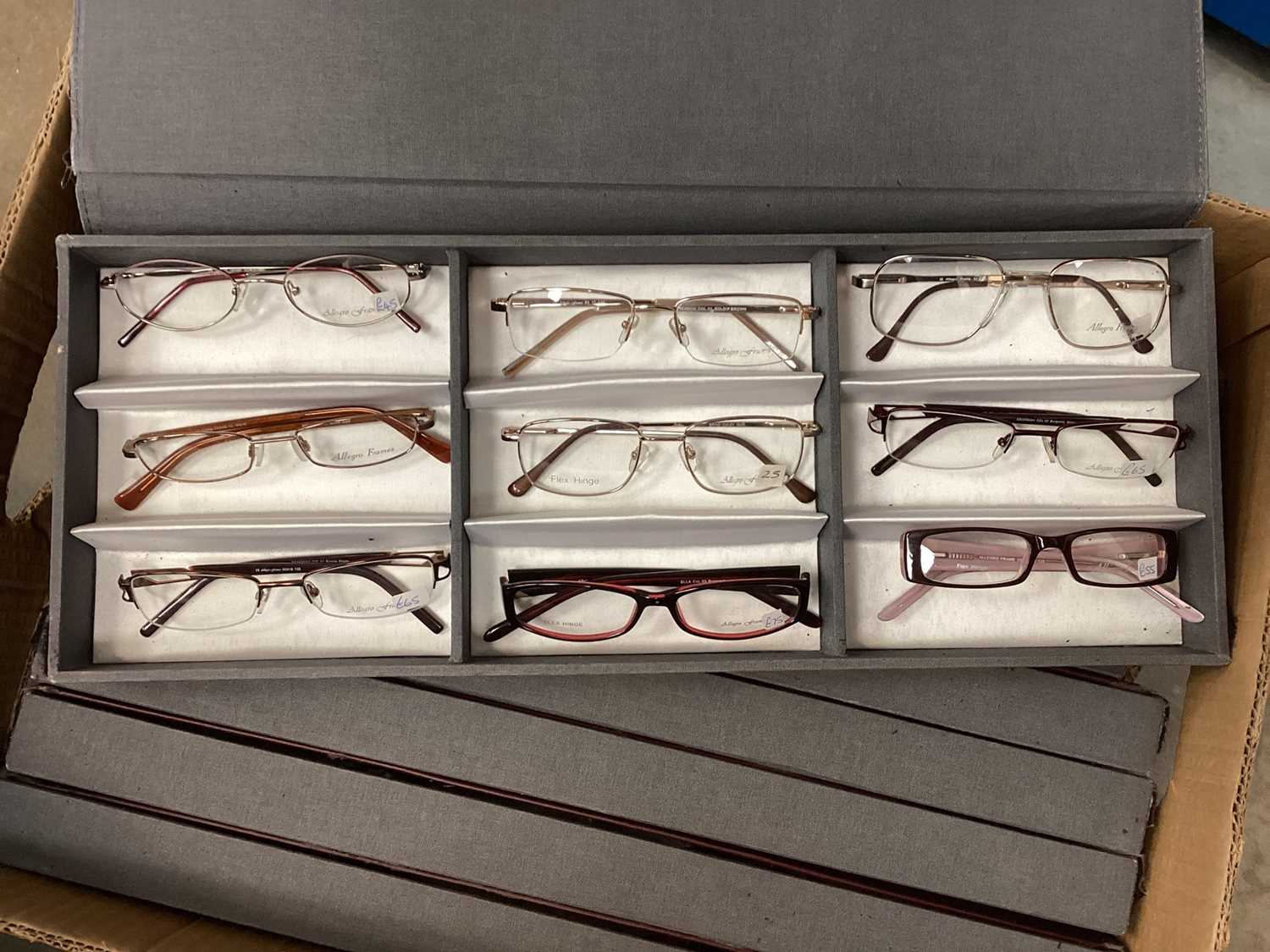 Collection of approximately 120 pairs of opticians display spectacles (not prescription)