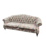 Victorian -style buttoned sofa and matching armchair