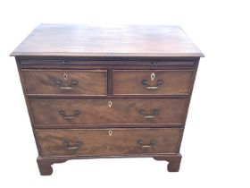 Georgian mahogany batchelors chest with pull out slide, two short and two long drawers below, 85cm w