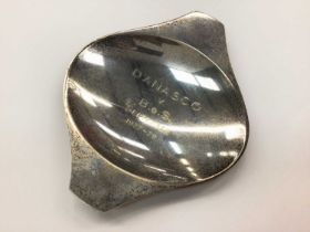 Georg Jensen Danish silver pin dish with engraved inscription