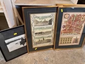 Set of four 18th century hand coloured engravings together with a photograph of Reed cutter after Pe