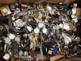 Large collection of various wristwatches