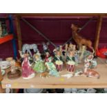 Group of ceramic figures, including Royal Doulton, Beswick, etc