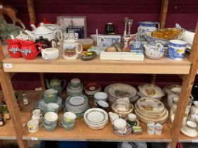Large quantity of china, including tea and dinner wares (5 shelves)
