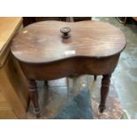 Victorian Mahogany bidet converted into a sewing box, together with a toilet mirror (2)