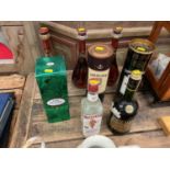 Eight bottles of spirits to include Otard Cognac, Beefeater Gin and others.