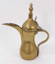 Eastern brass Dallah coffee pot with signature