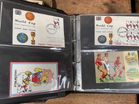 Two albums of football covers, some signed