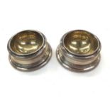 Pair of silver salts with gilt interiors (London 1899) maker Edward Barnard & Sons Ltd