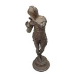 Eugene Barillot (1841-1900) patinated bronze sculpture modelled as the Pied Piper, signed Barillot,