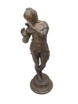 Eugene Barillot (1841-1900) patinated bronze sculpture modelled as the Pied Piper, signed Barillot,
