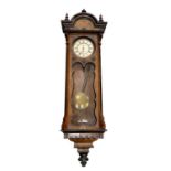 Antique Vienna regulator walnut cased wall clock