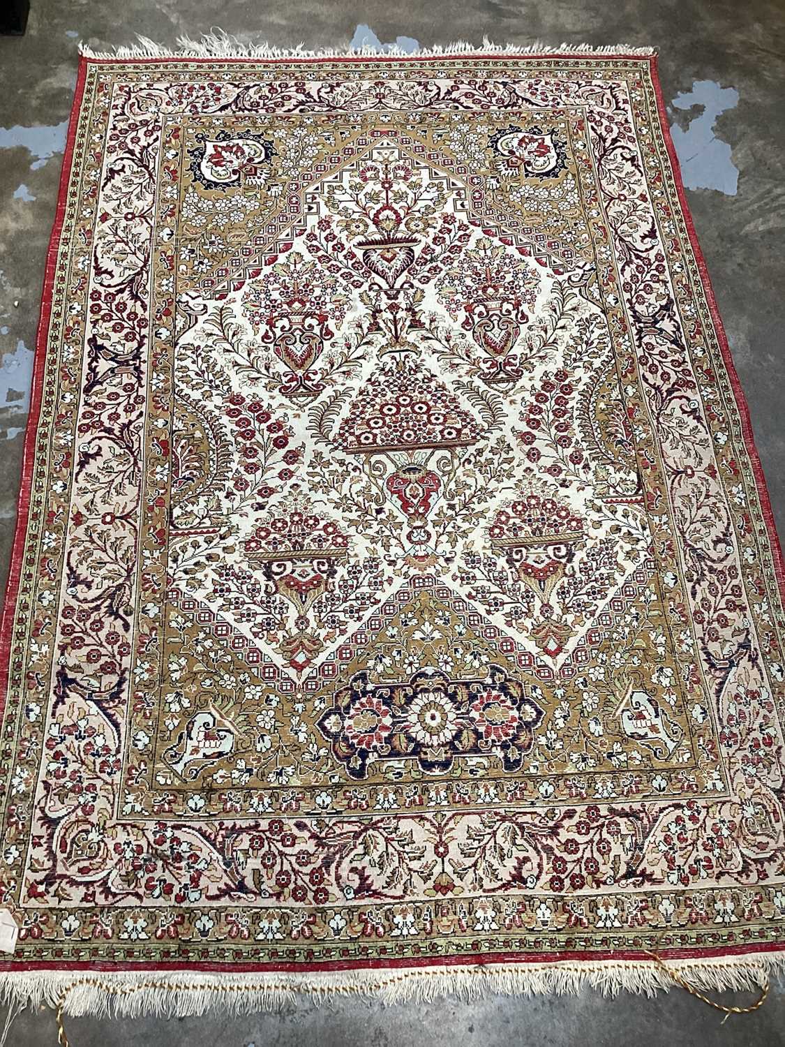 Eastern rug with floral decoration on red, cream and green ground, 154cm x 108cm - Image 3 of 3