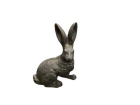 Modern bronze sculpture of a hare