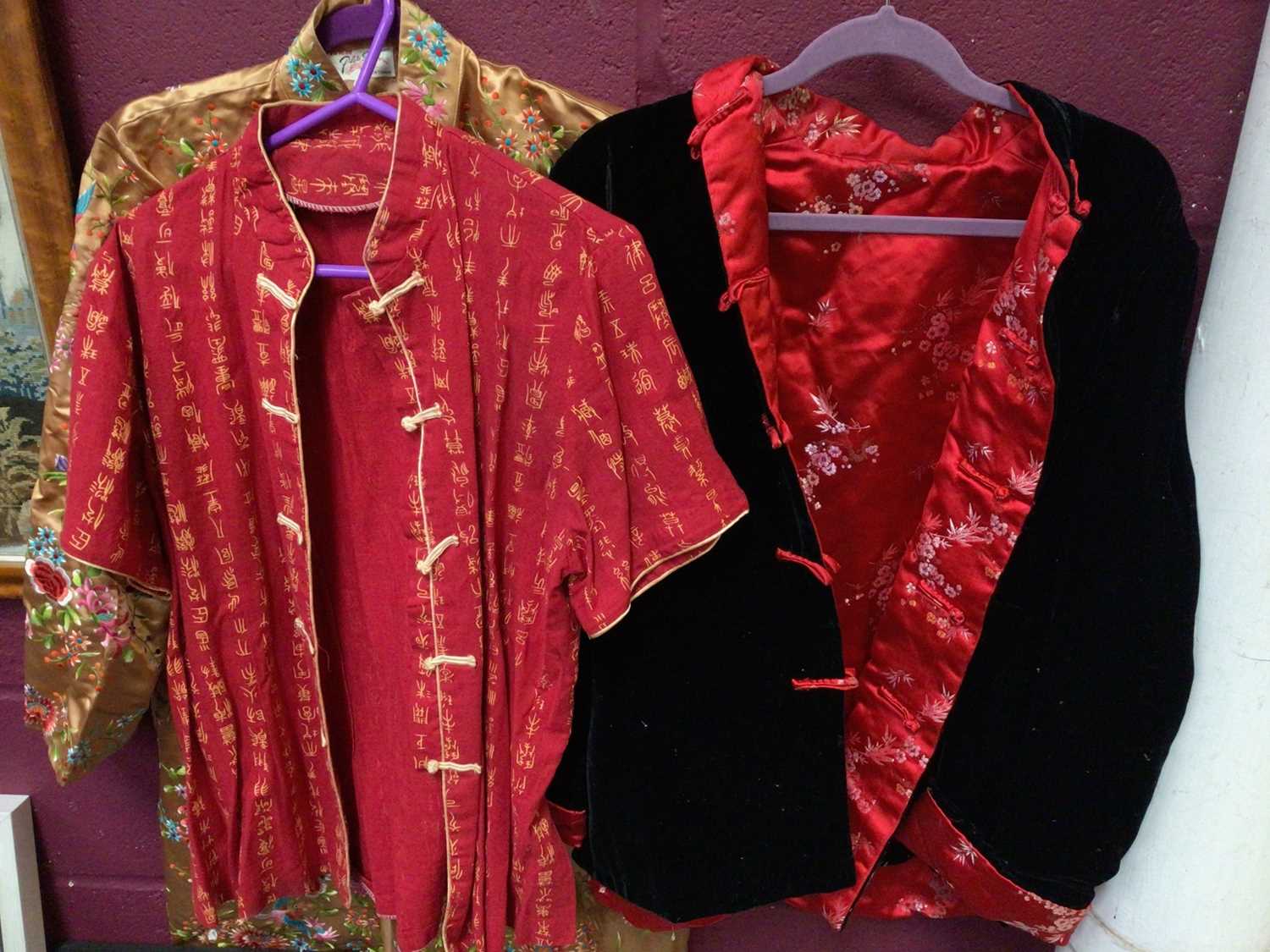 Two large suitcases containing mostly vintage and contemporary Chinese embroidered robes, jackets et - Image 2 of 10