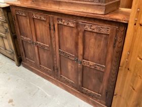 Eastern hardwood cupboard with four panelled doors