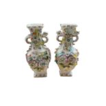 Pair 19th century Coalbrookdale vases