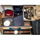 Group of vintage wristwatches including an Ingersoll Triumph. Roamer, Rotary etc and a travel clock